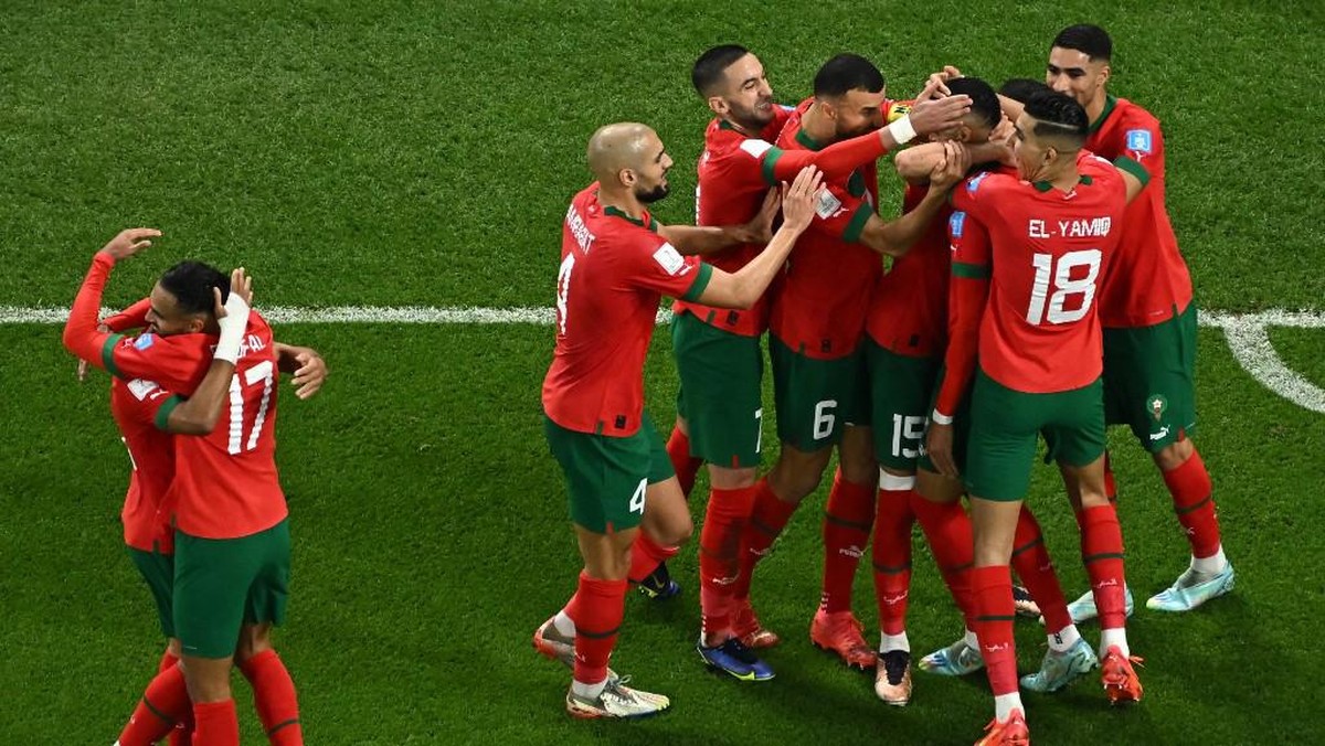 Maroko layaknya Rocky Balboa di Piala Dunia 2022 (AFP/MANAN VATSYAYANA)