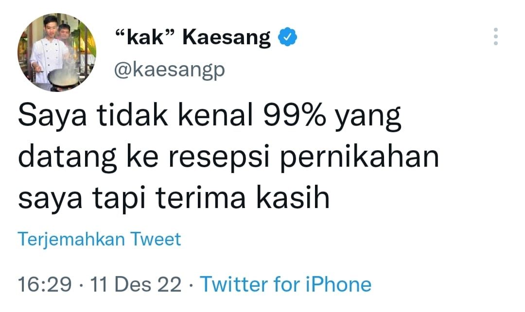 Cuitan Kocak Kaesang Pasca Menikah