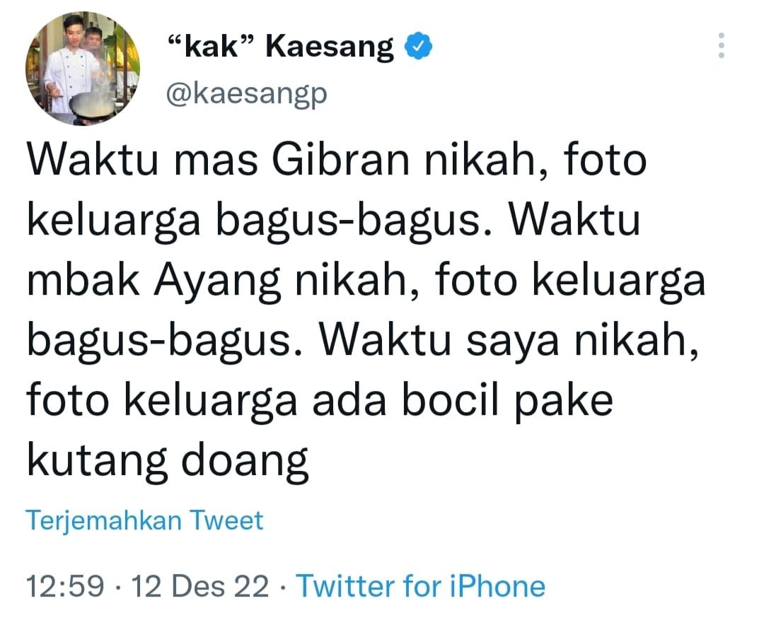 Cuitan Kocak Kaesang Pasca Menikah