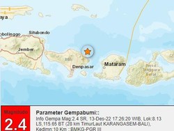 7 Kali Gempa Susulan Guncang Karangasem Usai Gempa M 4,8