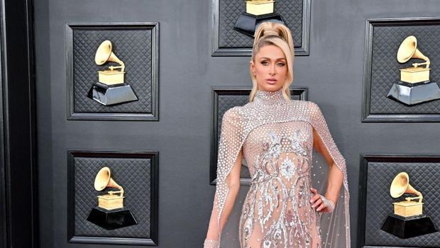 LAS VEGAS, NEVADA - APRIL 03: Paris Hilton attends the 64th Annual GRAMMY Awards at MGM Grand Garden Arena on April 03, 2022 in Las Vegas, Nevada. (Photo by Axelle/Bauer-Griffin/FilmMagic)