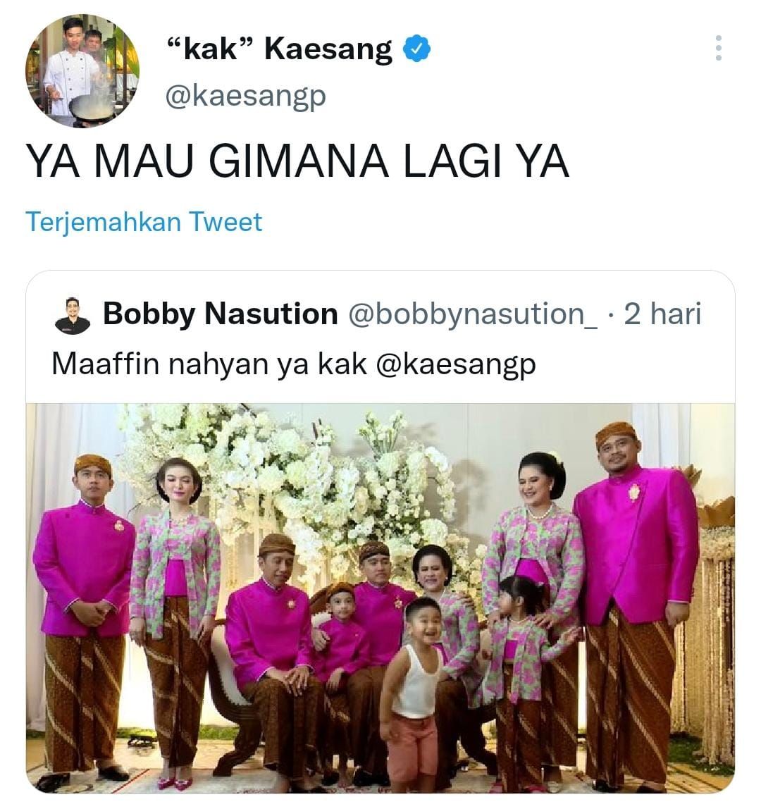 Cuitan Kocak Kaesang dan Bobby Nasution