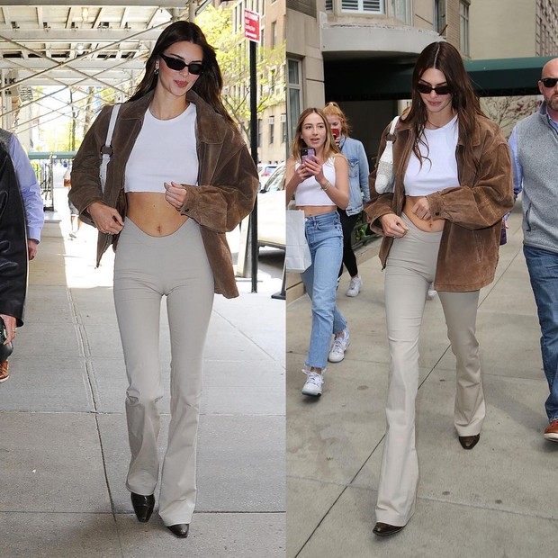 Jaket Kulit Coklat / Foto: Instagram / @kendallsclip Gaya musim dingin Ala Kendall Jenner yang bisa kamu tiru