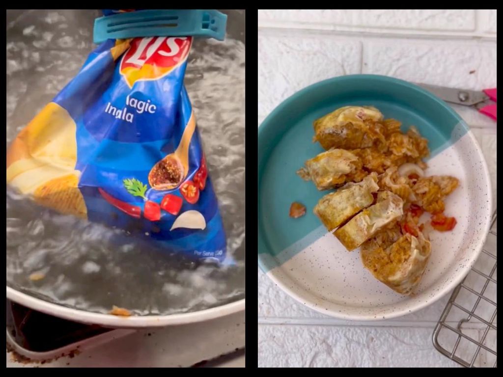 Kreasi Masak Omelet Lays Langsung di Kantong Snack Bikin Netizen Heran Kreasi Masak Omelet Lays Langsung di Kantong Snack Bikin Netizen Heran