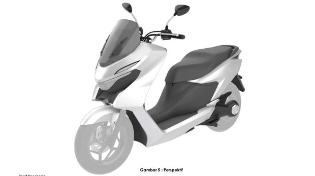 Gambar paten Skuter listrik medium Gesits.