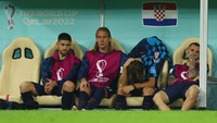 Ekspresi Modric yang mengakhiri petualangan di Piala Dunia tanpa tropi.