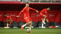 Di waktu yang sama timnas Maroko juga menggelar sesi latihan sebelum laga semifinal melawan Prancis. (Robert Cianflone/Getty Images)