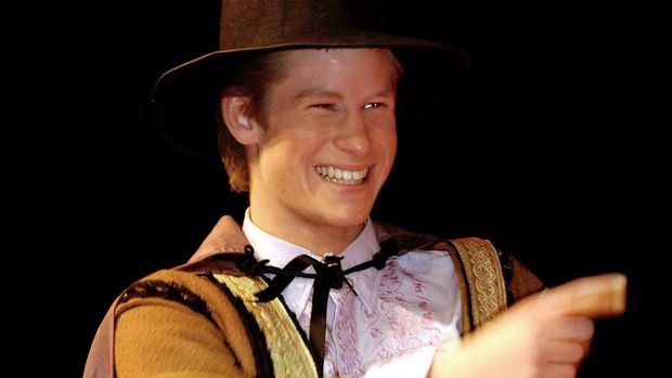 Recent photo of the Prince Harry, the younger son of the Prince of Wales, as Conrade in an Eton College production of 'Much Ado about Nothing'. (Photo by KIRSTY WIGGLESWORTH / POOL / AFP)