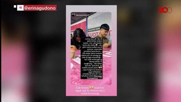 Kaesang dan Erina keciduk makan bareng di warung tenda pinggir jalan.