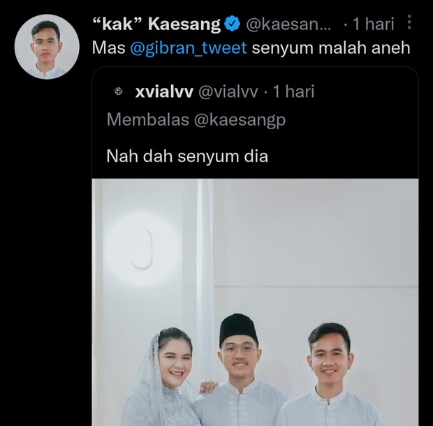 Salfok ke paspampres/ foto: Twitter/ kaesangp anak presiden