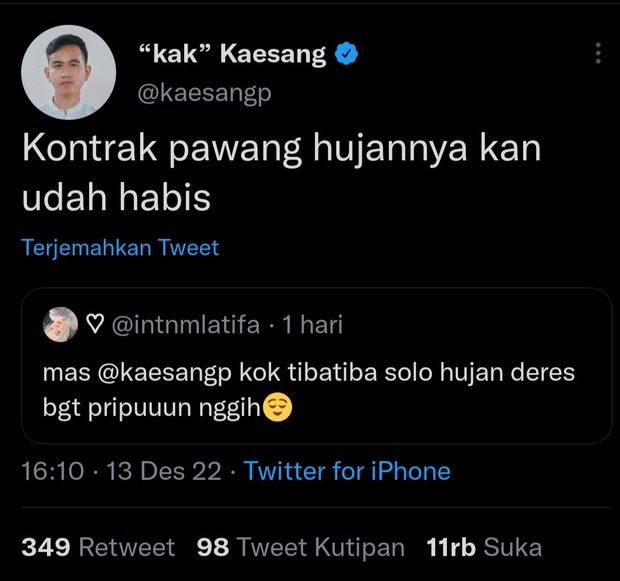 Salfok ke paspampres/ foto: Twitter/ kaesangp Twitter