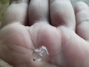 Desa Klakahkasian Pati Dilanda Hujan Es Sore Ini