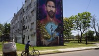 Mural Messi semakin banyak ditemukan di Argentina.  
