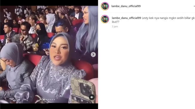 Momen Lesti Kejora tertunduk sedih saat hadiri acara tanpa Rizky Billar.