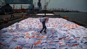 Penampakan 5.000 Ton Beras Impor Asal Vietnam di Tanjung Priok