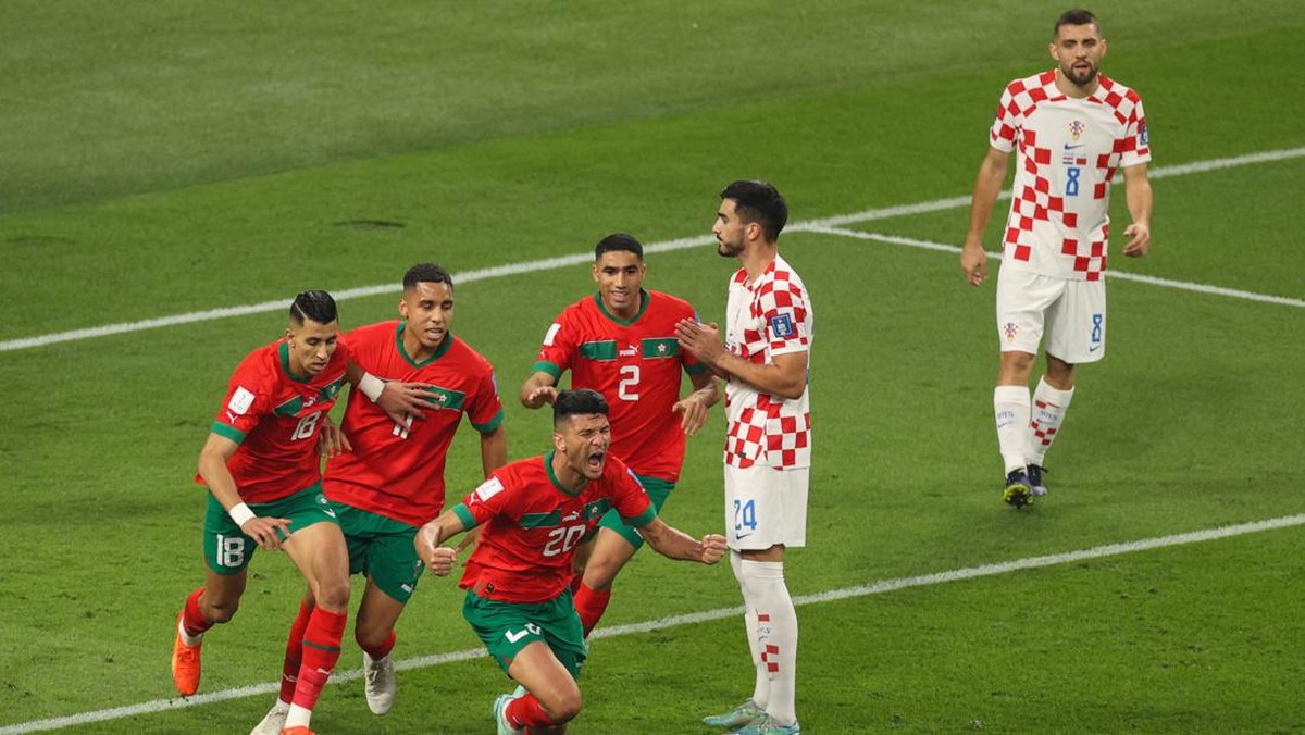 Kroasia vs Maroko. (Foto: AFP via Getty Images/ADRIAN DENNIS)