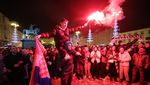 Euforia Fan Kroasia Usai Finis Ketiga Piala Dunia 2022