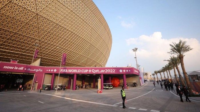 LUSAIL CITY, QATAR - DECEMBER 18: General view outside the stadium prior to the FIFA World Cup Qatar 2022 Final match between Argentina and France at Lusail Stadium on December 18, 2022 in Lusail City, Qatar. (Photo by Catherine Ivill/Getty Images)