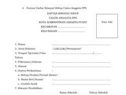 Contoh Daftar Riwayat Hidup Calon Anggota KPPS Pilkada 2024