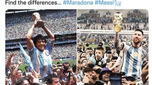 Heboh Adegan Messi Juara Piala Dunia Mirip dengan Maradona