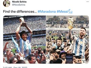 Heboh Adegan Messi Juara Piala Dunia Mirip dengan Maradona