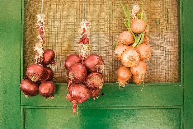 Menggantung Bawang Orang Yunani memiliki tradisi menggantung bawang di depan pintu rumah