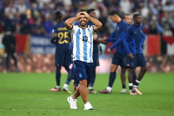 LUSAIL CITY, QATAR - DECEMBER 18: Sergio Aguero, former Argentina player celebrates after winning the FIFA World Cup during the FIFA World Cup Qatar 2022 Final match between Argentina and France at Lusail Stadium on December 18, 2022 in Lusail City, Qatar. (Photo by Mike Hewitt - FIFA/FIFA via Getty Images)