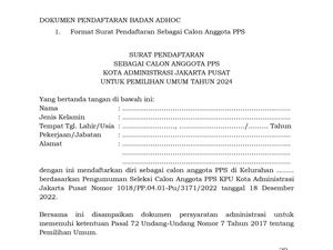Format Surat Pendaftaran PPS Pilkada 2024 dan Link Download PDFnya Format Surat Pendaftaran PPS Pilkada 2024 dan Link Download PDFnya
