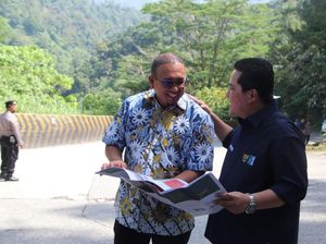 Erick Thohir-Andre Rosiade Tinjau Lokasi Fly Over Sitinjau Lauik