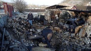 Penampakan Sisa-sisa Serangan Drone di Kiev Ukraina