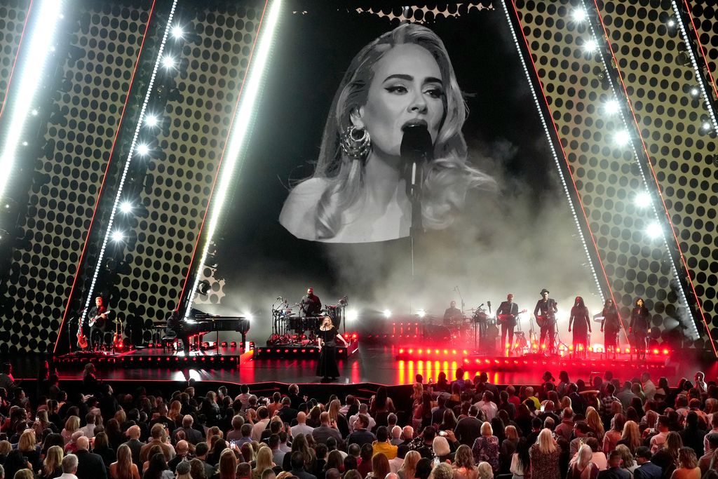 LAS VEGAS, NEVADA - NOVEMBER 18: Adele performs onstage during the