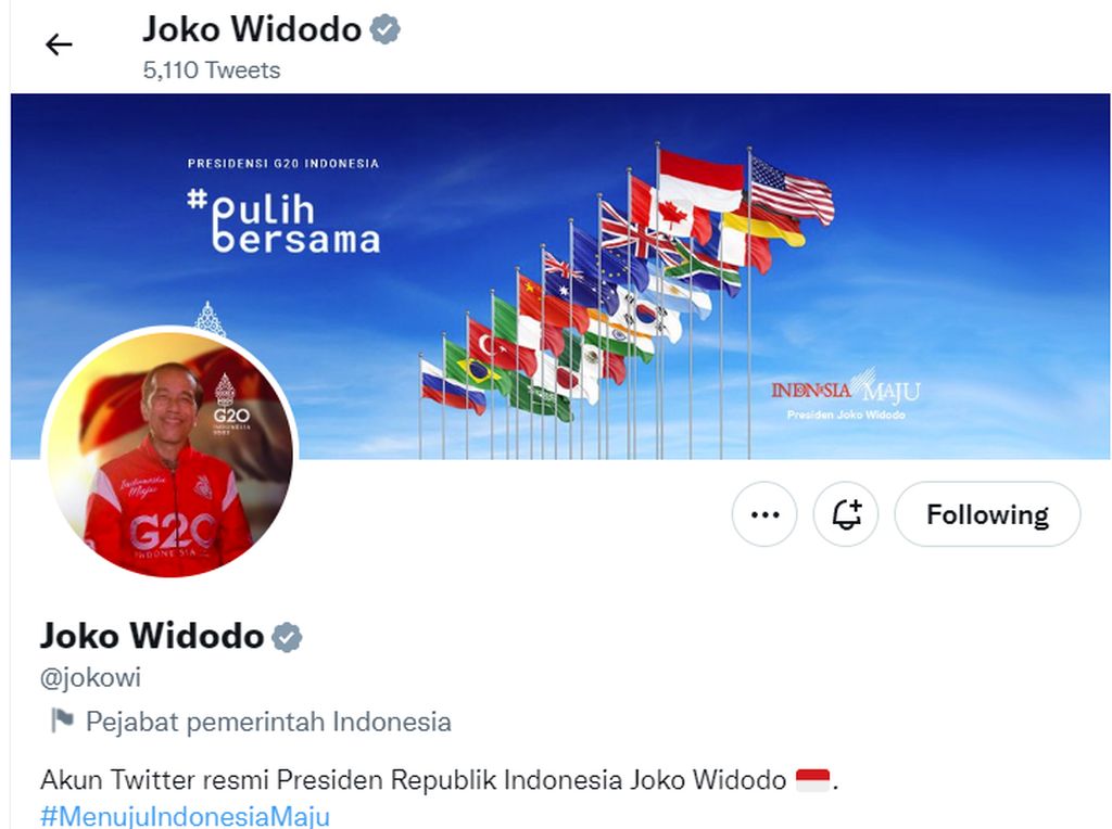 Warna Centang Baru di Twitter: Jokowi Abu-abu, SpaceX Emas