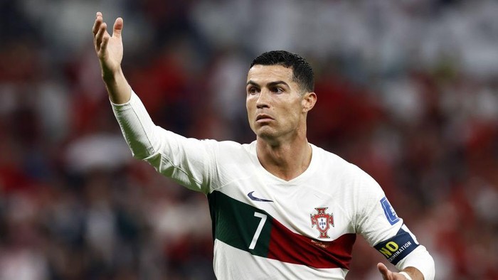 DOHA - Cristiano Ronaldo of Portugal during the FIFA World Cup Qatar 2022 quarterfinal match between Morocco and Portugal at Al Thumama Stadium on December 10, 2022 in Doha, Qatar. ANP KOEN VAN WEEL (Photo by ANP via Getty Images)