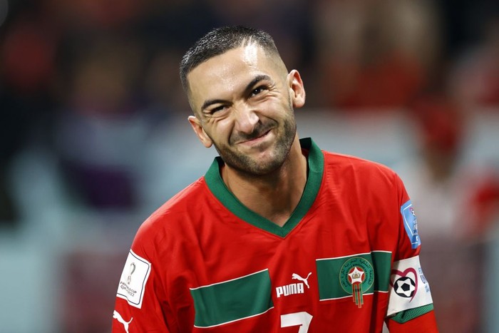 AR-RAYYAN - Hakim Ziyech of Morocco reacts during the FIFA World Cup Qatar 2022 Play-off for the third place match between Croatia and Morocco at the Khalifa International stadium on December 17, 2022 in Ar-Rayyan, Qatar. AP | Dutch Height | MAURICE OF STONE (Photo by ANP via Getty Images)