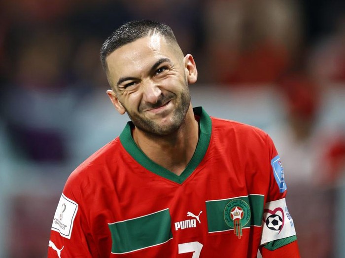 AR-RAYYAN - Hakim Ziyech of Morocco reacts during the FIFA World Cup Qatar 2022 Play-off for the third place match between Croatia and Morocco at the Khalifa International stadium on December 17, 2022 in Ar-Rayyan, Qatar. AP | Dutch Height | MAURICE OF STONE (Photo by ANP via Getty Images)