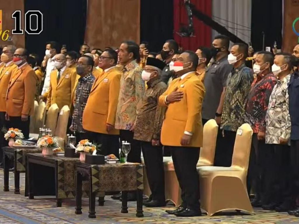 Jokowi dan Maruf Hadiri HUT Ke-16 Partai Hanura di JCC Senayan
