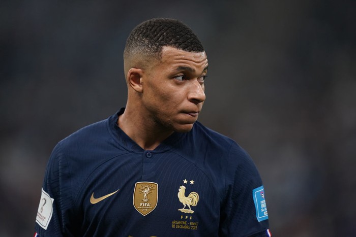 LUSAIL CITY, QATAR - DECEMBER 18: Kylian Mbappe of France looks on during the FIFA World Cup Qatar 2022 Final match between Argentina and France at Lusail Stadium on December 18, 2022 in Lusail City, Qatar. (Photo by Khalil Bashar/Jam Media/Getty Images)