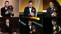 Messi telah memenangkan tujuh penghargaan Ballon dOr, enam Sepatu Emas Eropa dan pada tahun 2020 dinobatkan sebagai Ballon dOr Dream Team. Trofi sebanyak itu berasal dari kejuaraan tingkat klub hingga internasional yang pernah diikuti pria berumur 35 tahun tersebut. Franck Fife/AFP/Getty Images  