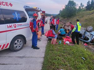 Pecah Ban, Dua Warga Sumsel Tewas Kecelakaan di Tol Lampung
