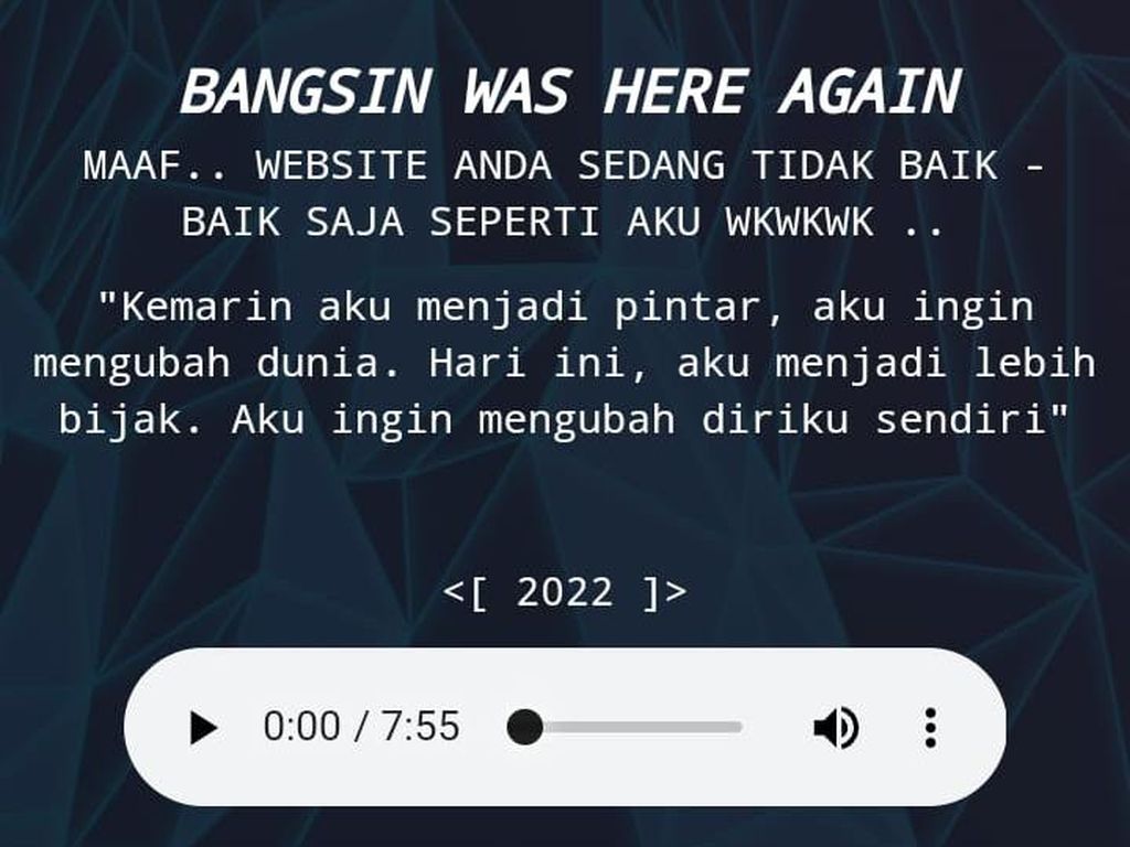 Situs UGM Diretas Hacker, Tinggalkan Pesan Bangsin Was Here Again