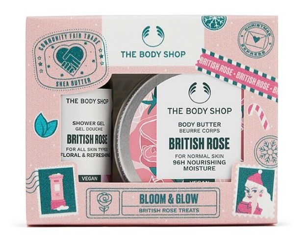 THE BODY SHOP Christmas Gift Glowing British Rose Traveling Kit / foto: thebodyshop.co.id THE BODY SHOP Christmas Gift Glowing British Rose Traveling Kit
