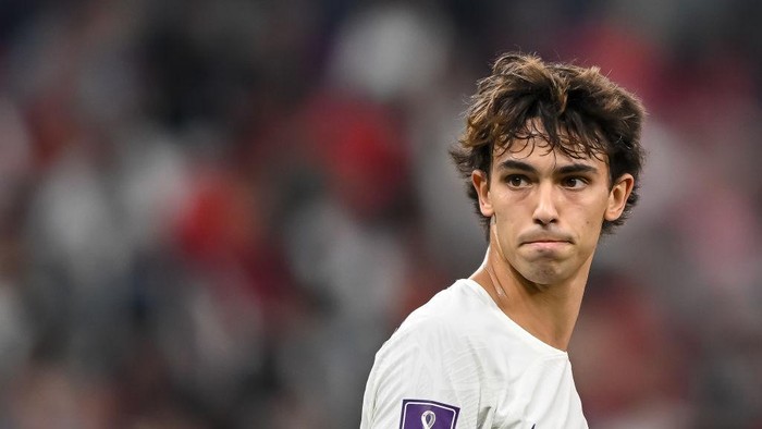 DOHA, QATAR - DECEMBER 10: Joao Felix of Portugal Looks on during the FIFA World Cup Qatar 2022 quarter final match between Morocco and Portugal at Al Thumama Stadium on December 10, 2022 in Doha, Qatar. (Photo by Harry Langer/DeFodi Images via Getty Images)