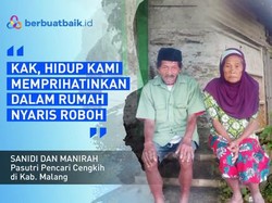 Mari Bantu Pasutri Lansia Malang Pemungut Cengkih, Rumahnya Hampir Roboh