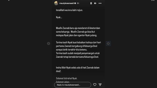 Maudy Koesnaedi Maudy Koesnaedi mengucapkan ucapan perpisahan kepada Aminah Cendrakasih