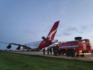 Pesawat Qantas Mendarat Darurat, Muncul Kepulan Asap