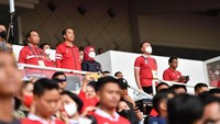 Disaksikan Jokowi, Indonesia untuk sementara unggul 2-1 atas Kamboja di babak pertama. Foto: Dok. PSSI