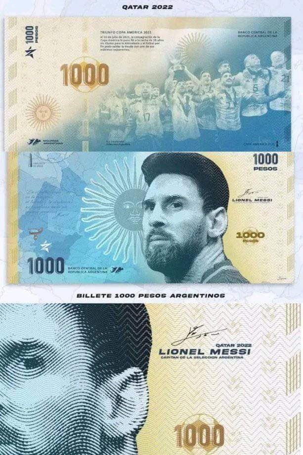 Wajah Messi di Uang 1.000 Peso Argentina
