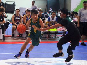 Keseruan Pertandingan Basket 3v3 Jr NBA Antar Madrasah DKI