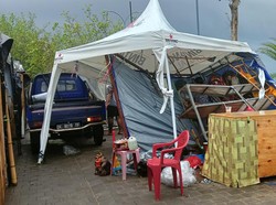Diterjang Angin Kencang, 8 Tenda di Relokasi Pasar Seni Kuta Rusak