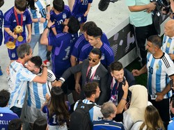 Banyak pihak menilai, Lionel Messi pun sepertinya tidak suka dengan kehadiran Salt Bae di tengah-tengah pesta juara Tim Tango (Getty Images)